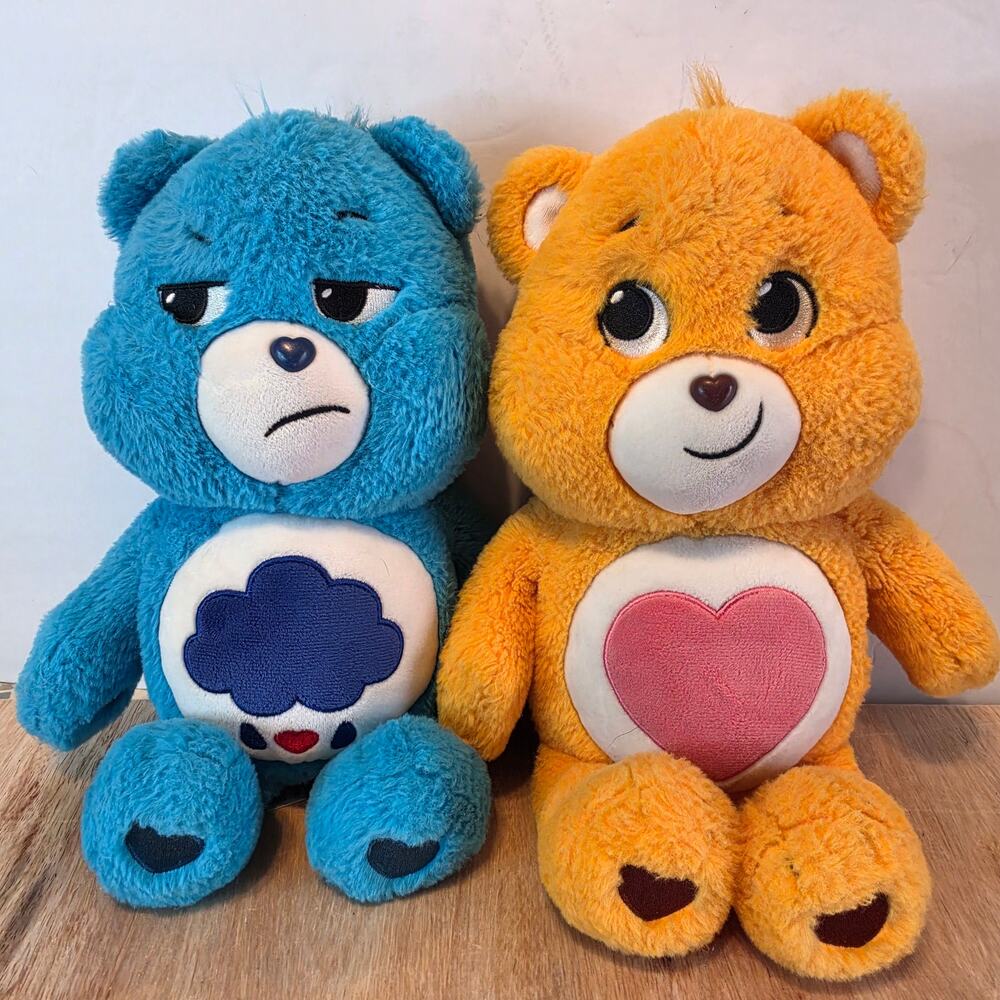 Care Bear Pair Grumpy Blue Bear and Tenderheart Orange Bear
